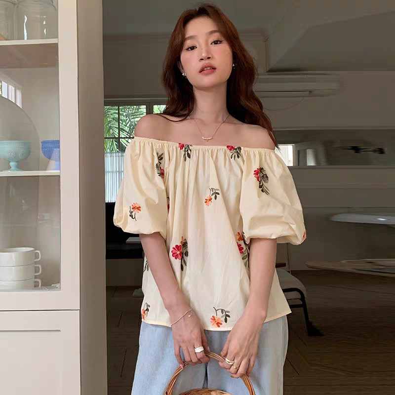 ETHNES Clothing | 8619 Blouse Katun Motif Bunga Super Cantik dan Mewah IMPORT China 🇨🇳 bahan Katun P