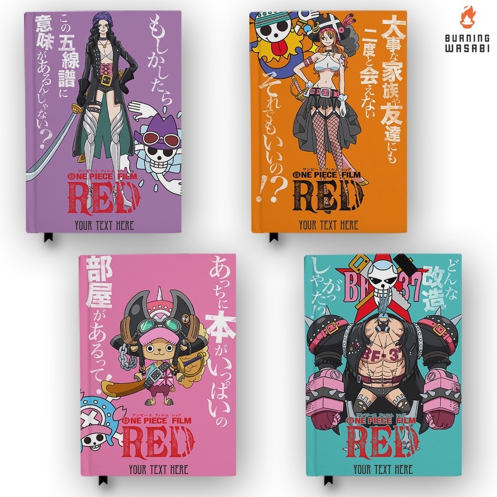 

Notebook Buku One Piece Red Crew Robin Nami Chopper Franky Anime Manga Hardcover Custom DIary Jurnal Agenda A5 A6