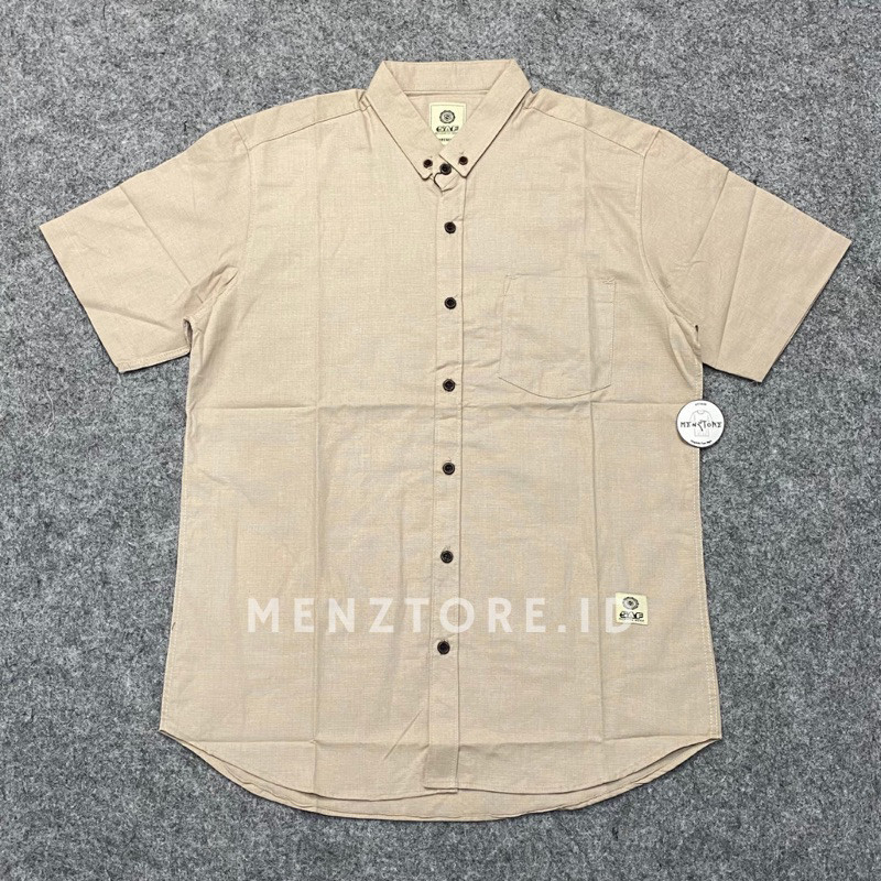 MC Kemeja Pria Cream Lengan Pendek Polos Baju Hem Pria L XL XXL XXXL