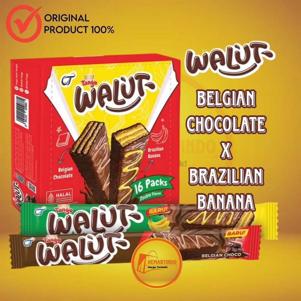 

Tango Walut Festive 240 gr [ Belgian Chocolate dan Brazilian Banana ]