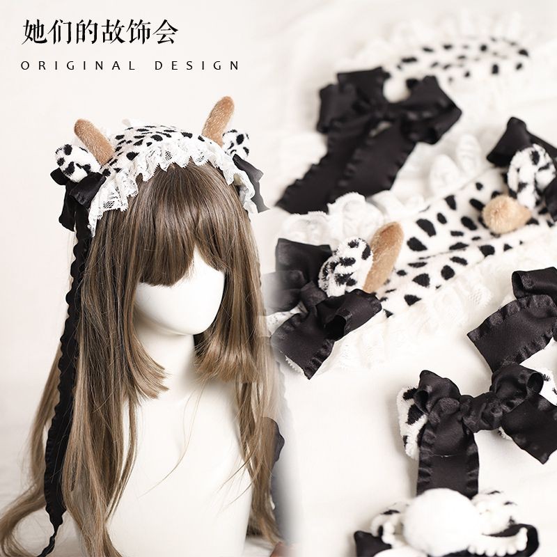 Hair accessories milk dumplings niuzu sugar hand-made small objects LOLITA small cow headdress hair 