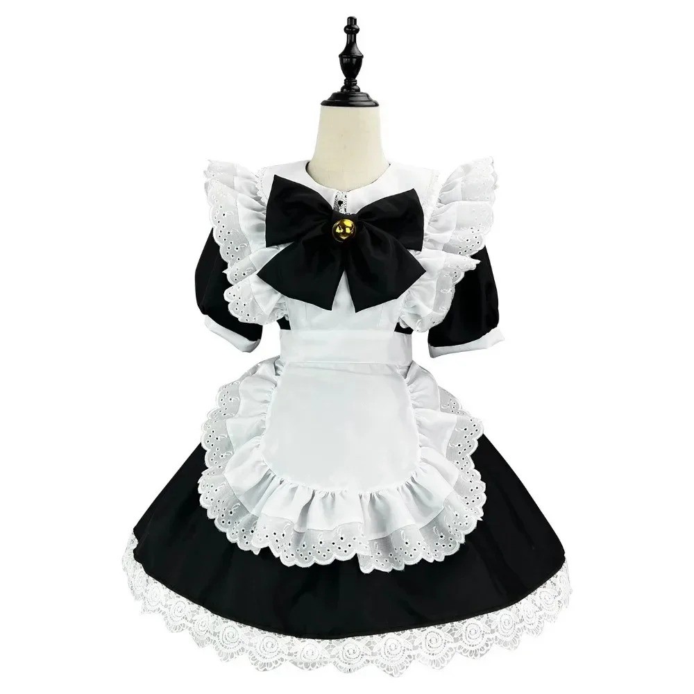 Japanese Cute Lolita Bunny Cosplay Black and White Maid Maid Outfit Lolita Dress 2024 New Black Maid