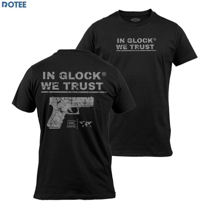 T-shirt We Trust in Glock - Hitam, S