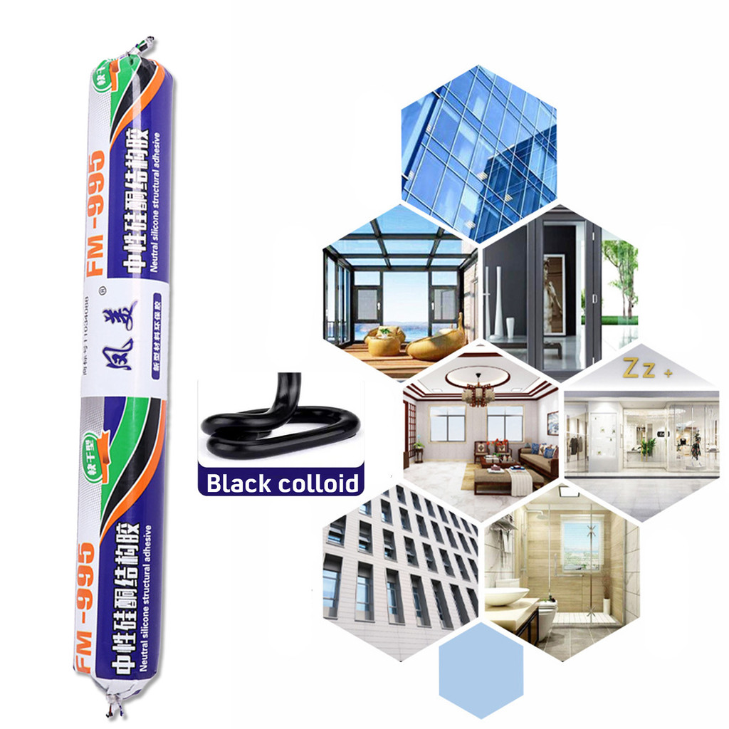 

590ml Sealant Silicone Silen Asam Acetoxy Weatherseal Multi Purpose Bening Hitam