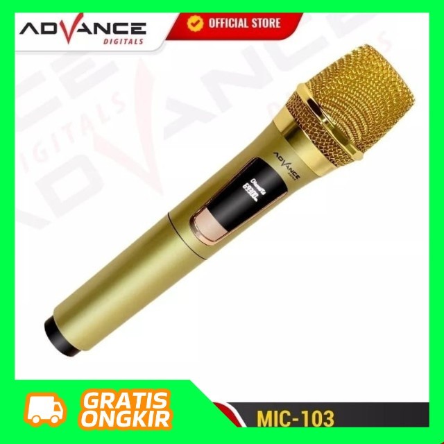 MIC MIK MIX MICROPHONE , MIKROFON WIRELESS SINGLE TANPA KABEL ORIGINAL ADVANCE 103