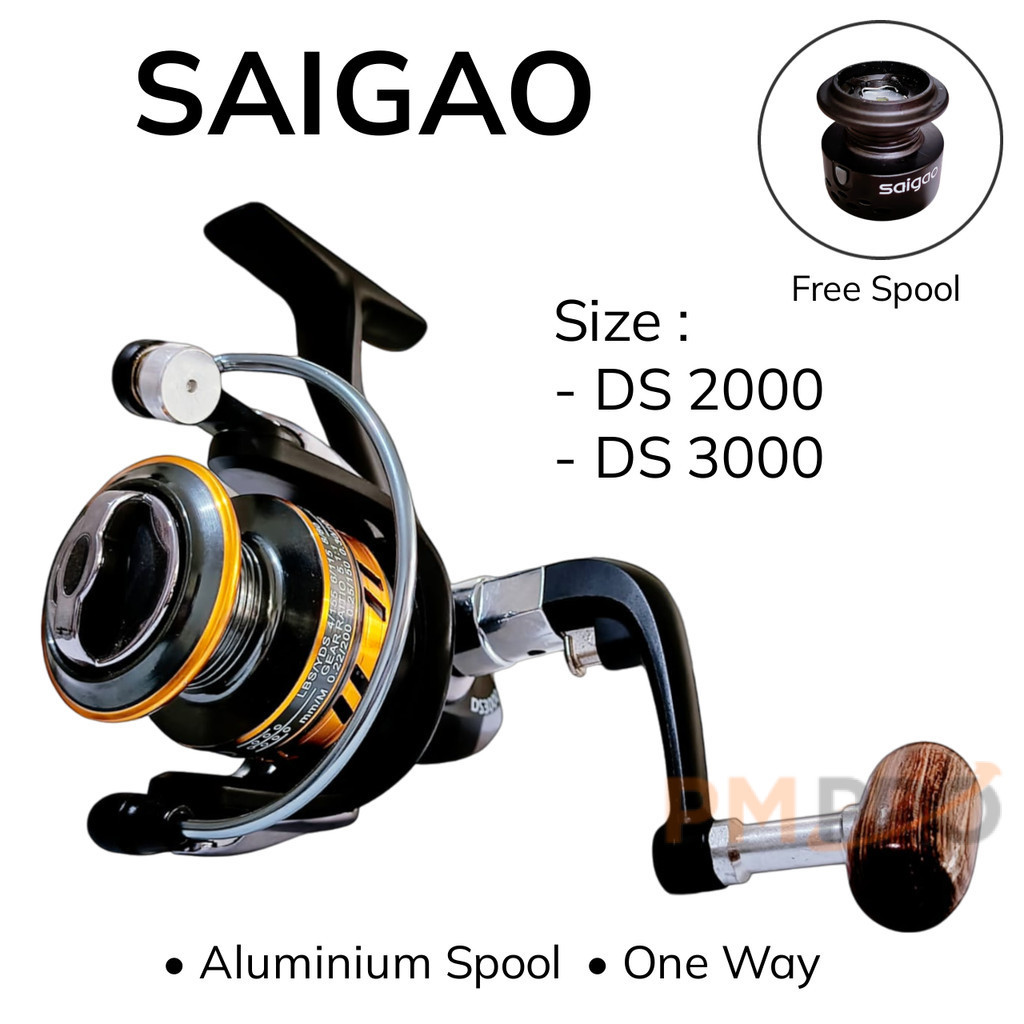 Saigao DS 2000 Dan 3000 12+1 Bb Free Spool Reel Rell Spinning One Way System Aluminium Spool Rell Gu