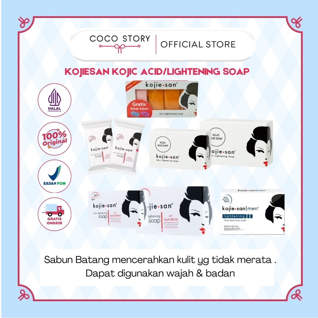 Kojiesan Sabun Kojic Acid | Travel Pack 6x20g | Hydromoist | Men Whitening Soap 45/65/135g