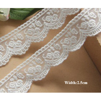 

1yard Width:2.5cm Vintage Rose Cotton Lace trims Net Lace for Garment Fabric Curtain Sewing Scrapbooking Accessories (ss-7572)