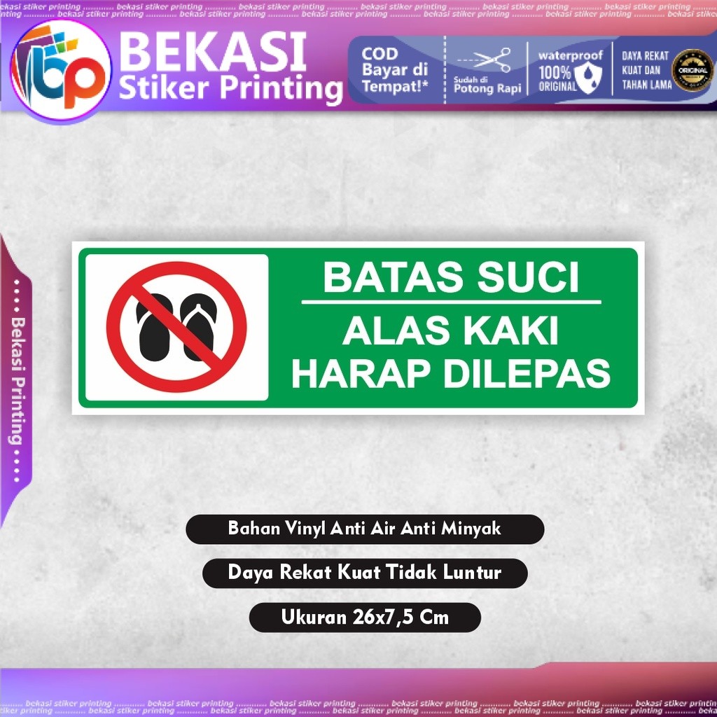 

Stiker batas suci alas kaki harap dilepas sticker batas suci masjid mushola