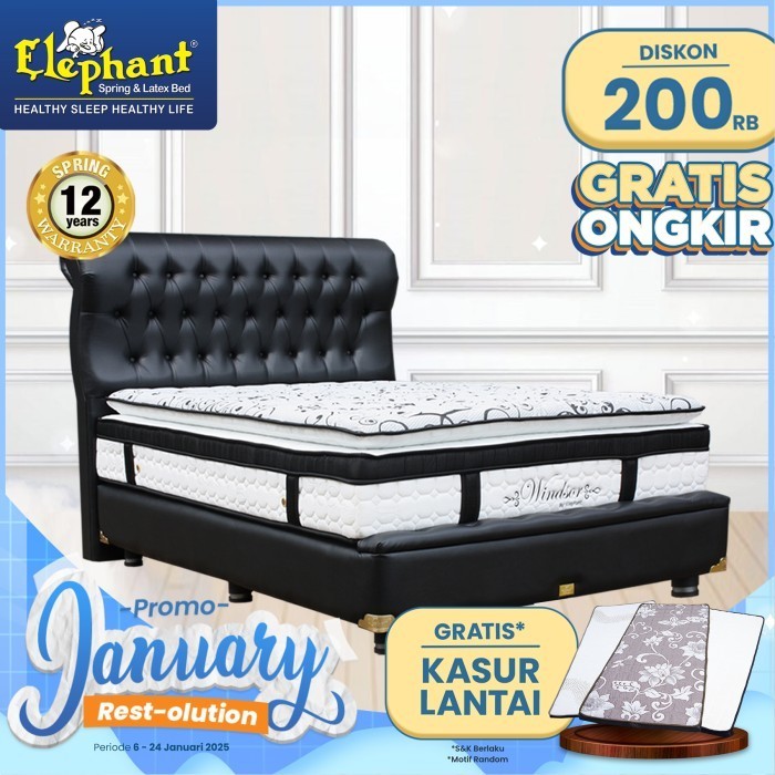 Kasur Springbed Latex Windsor Komplit Set Merek Elephant - 160 x 200