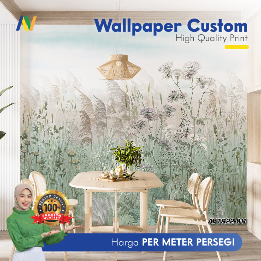 Wallpaper Dinding Custom | Wallpaper Dinding Ruang Makan | Wallpaper Dinding Motif Tropical 2 | Wall