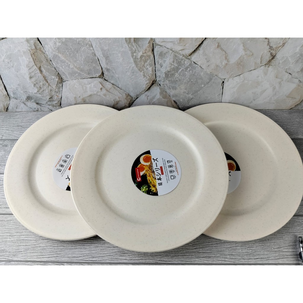 Promo 12 Pcs Piring Plastik -Piring Makan - Piring Ceper Putih - Piring Lusinan - Piring Clio 3210
