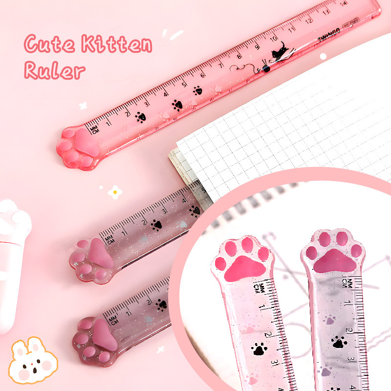

Penggaris Lucu Bentuk Ujung Kaki Kucing/Cute Cat Paw 15 Cm Ruler