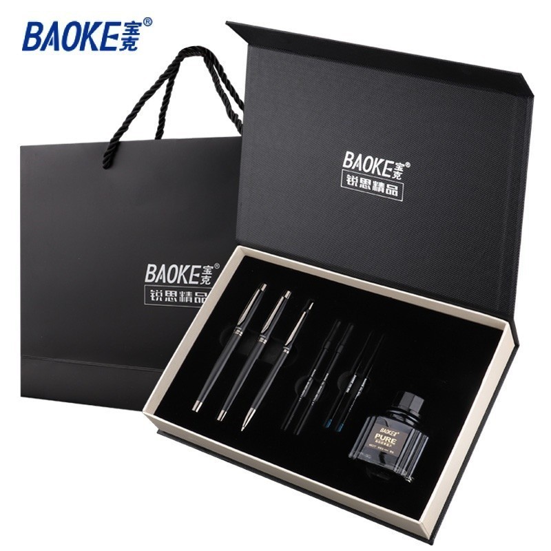 

BAOKE Luxury Business Fountain Pen Gift Set Pulpen Gel Roller Pen Isi ulang dan tinta T10