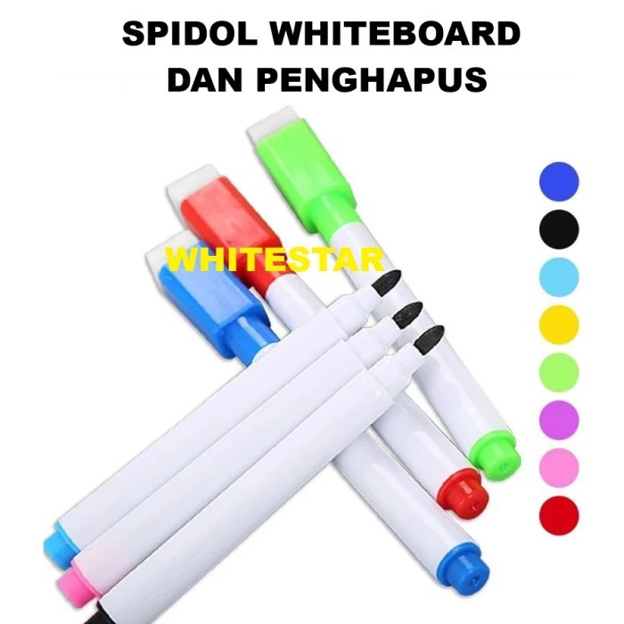 

spidol warna whiteboard / papan tulis dan penghapus wipe and clean