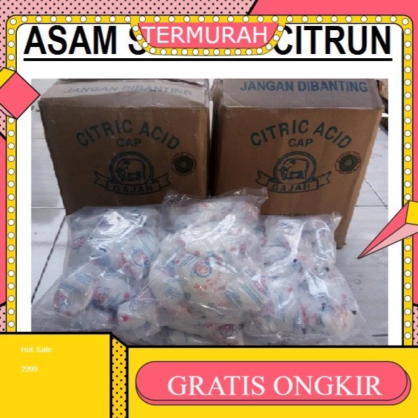 

citric acid cap gajah 50gr @ 20 bungkus asam citrun pemutih pembersih