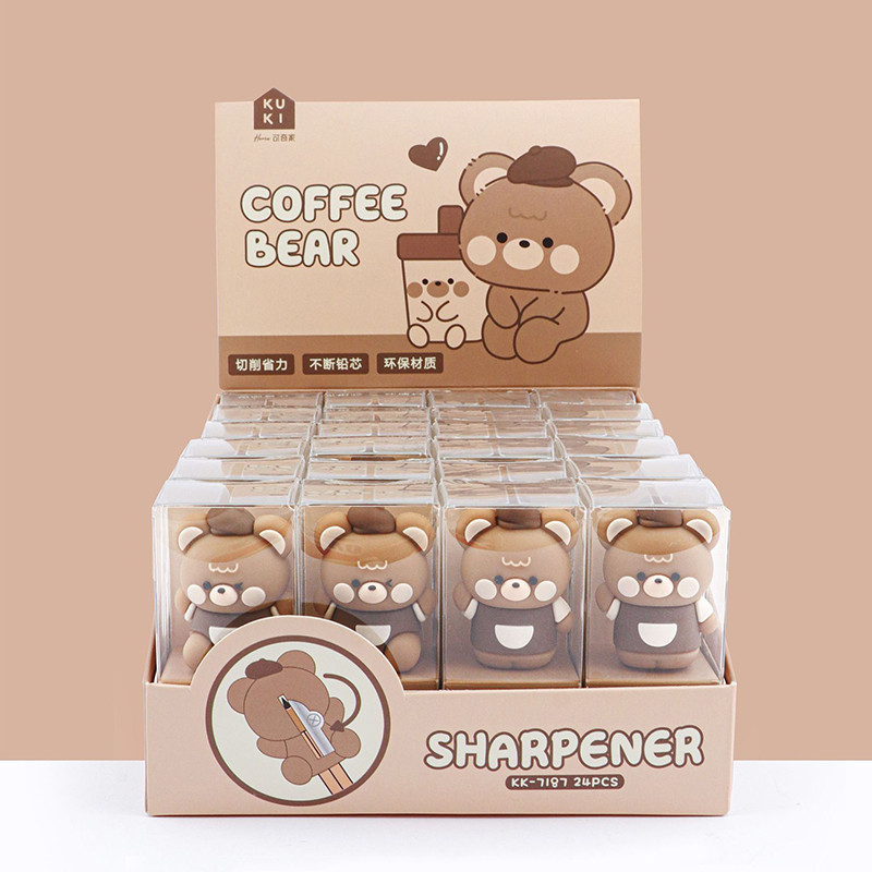 

Cartoon Bear Pencil Sharpener Kawaii Manual Pencil Cutter Single Hole Sharpener Kid Gift Toys Kawaii Stationery Office Supplies