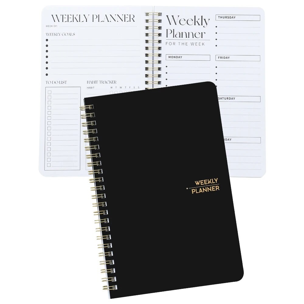 

53 Sheets Undated Weekly Planner PVC Hardcover Notebook Weekly Goal To Do List Academic Planner Daily Schedules Priorities
