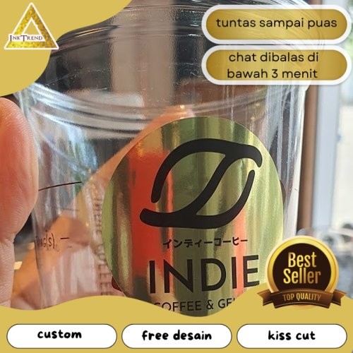 

INKA SBGS 2-6 Sticker Cetak Stiker Logo Bahan Gold Custom Sticker Label Makanan Minuman