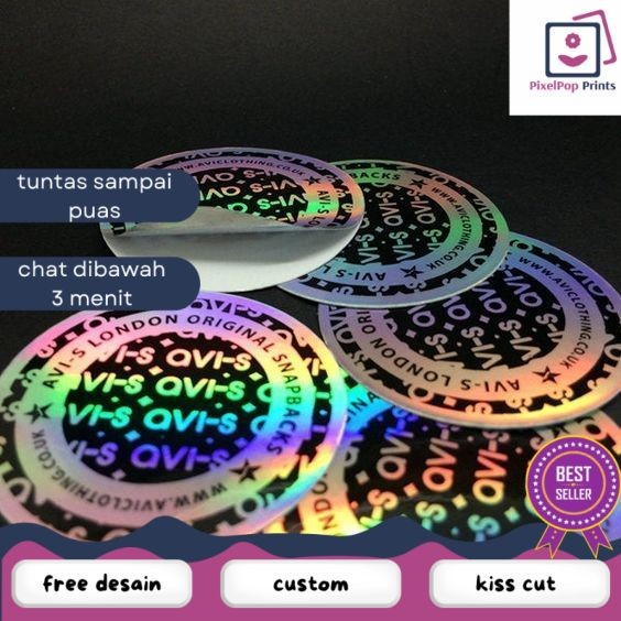 

Opikapip SBH 7-15 Cetak Stiker Logo Bulat Custom Sticker Olshop Makanan Bahan Hologram Waterproof