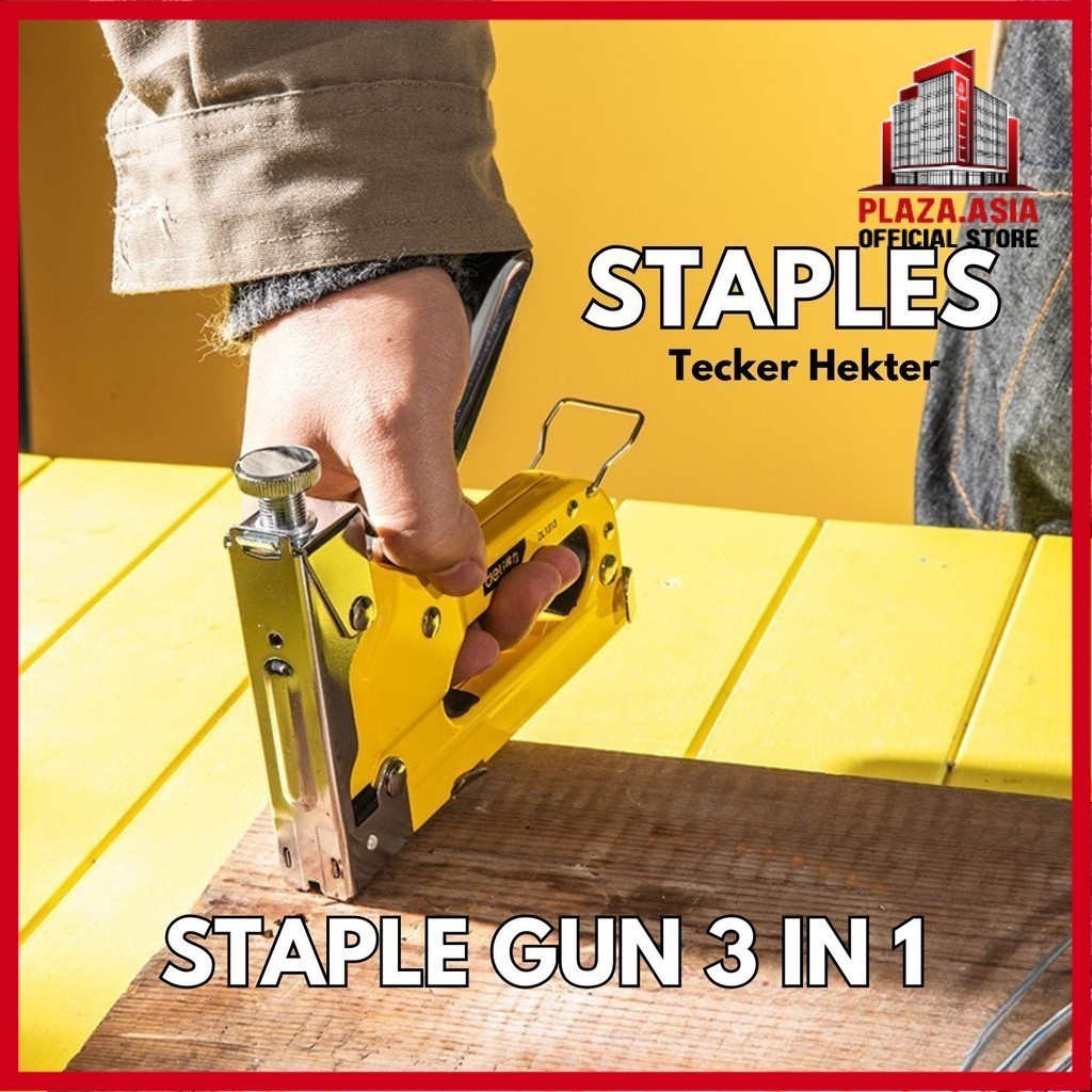 

Staple Gun 3 in 1 Deli Staples Tembak Molybdenum Tecker Hekter Chromium 3 Jenis Staples BR063 Premium
