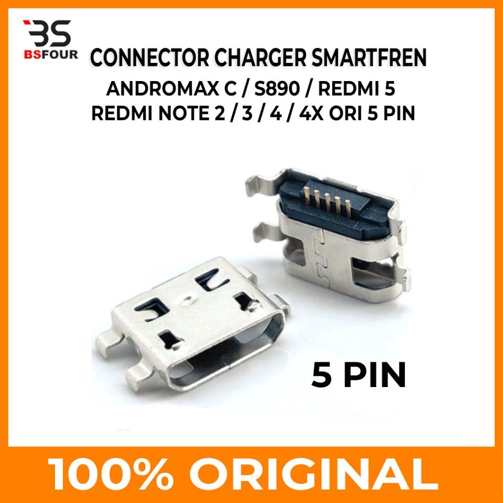 CONNECTOR CHARGER SMARTFREN ANDROMAX C / S890 / REDMI 5 / REDMI NOTE 2 / 3 / 4 / 4X ORI 5 PIN