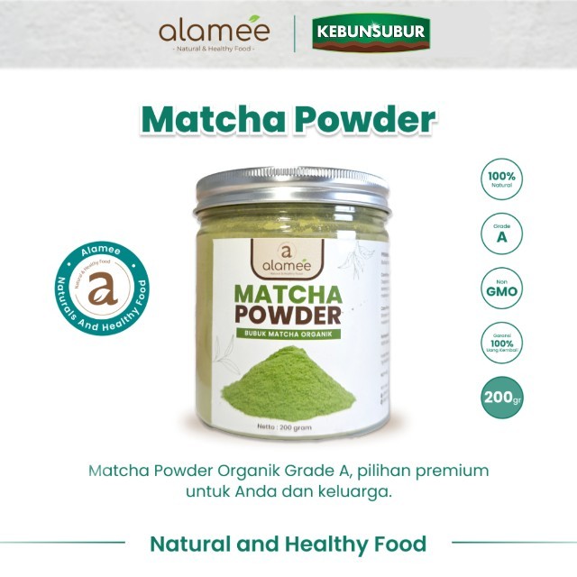 

ALAMEE Matcha Powder Minuman Teh Matcha Pure PREMIUM Matcha Tea Powder Tanpa Campuran Gula 200gr kebunsurbur