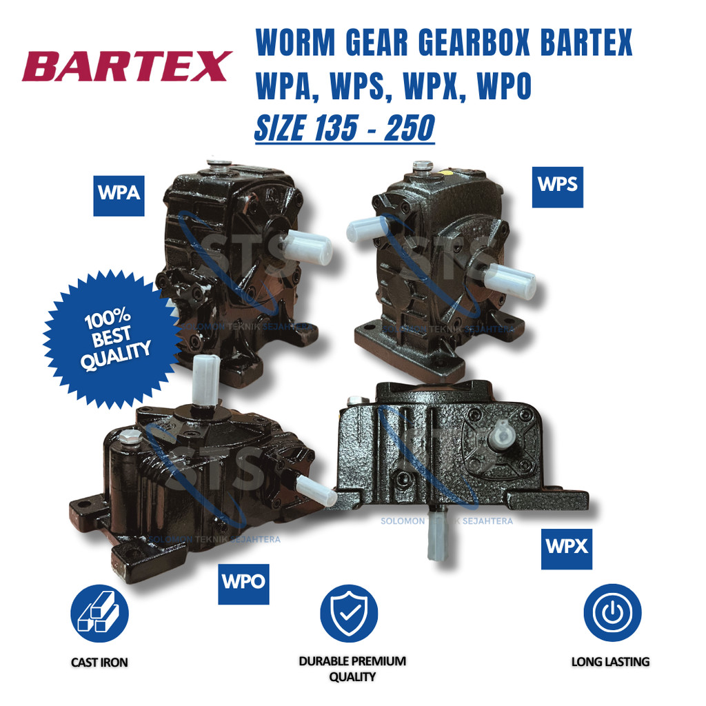 STS | BARTEX Gearbox WPA WPS WPX WPO Size 135 155 175 200 250  Ratio 10-60 Worm Gear Speed Reducer G