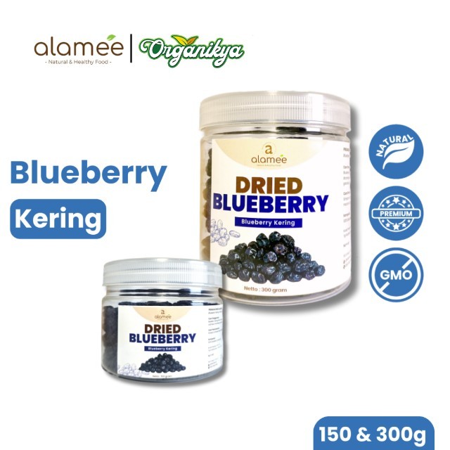 

ALAMEE Blueberry Kering Cemilan Buah Sehat Dried Fruit Blueberry Cemilan Rendah Kalori 300gr organikya