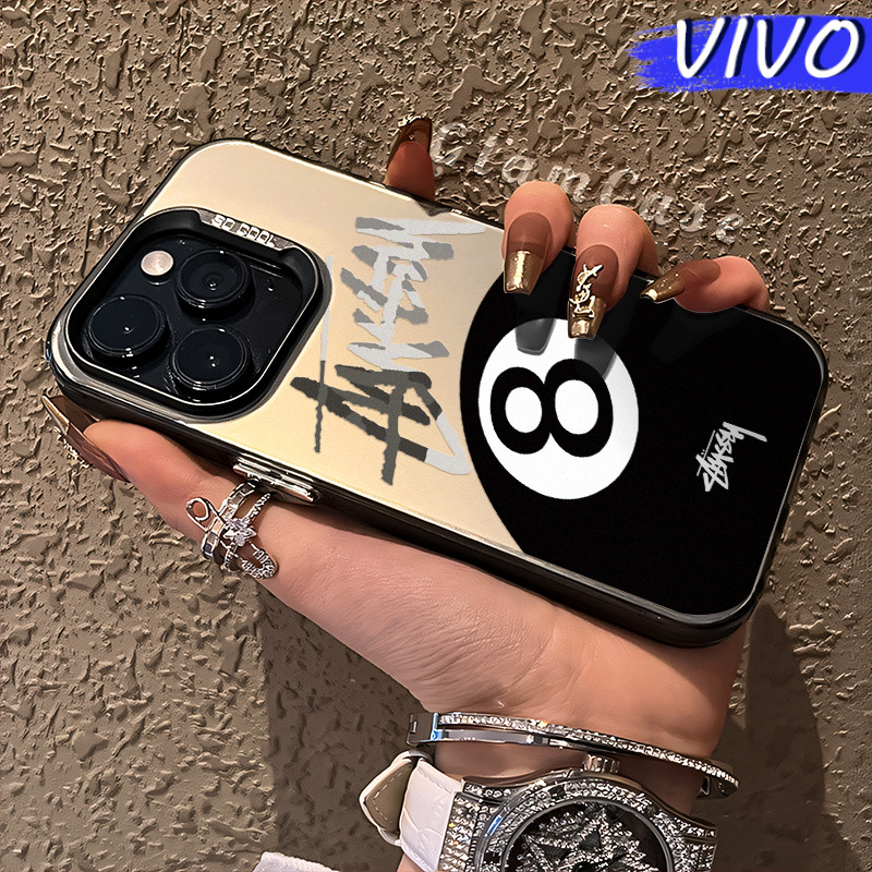 Tren Black-Ball-8 Glossy Hologram PC Case VIVO Y17s Y12 Y12S Y15s Y21 Y03 Y16 Y22 Y18 Y02 Y17 Y27s Y