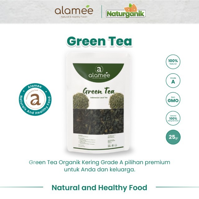 

ALAMEE Green Tea Teh Hijau Organik Organic Kering Greentea Minuman Herbal Premium 25gr Naturganik