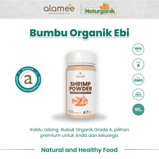 

ALAMEE Bubuk Ebi Halus Kering Udang Bumbu Dapur Organik Shrimp Powder Spice Seasoning 90gr Naturganik