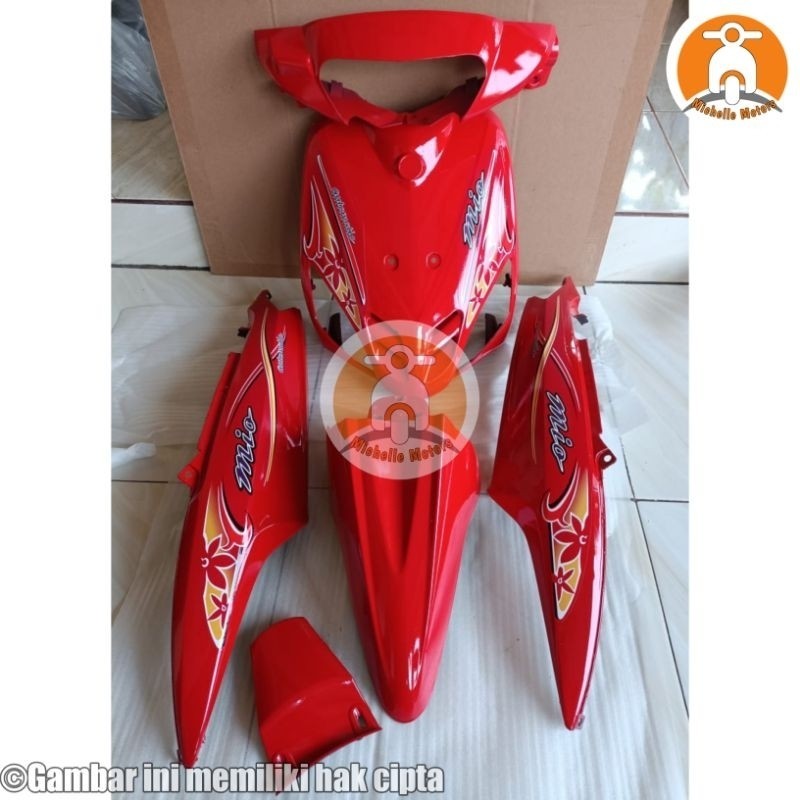 COVER BODY YAMAHA MIO SPORTY 5TL (2003-2008) FULLSET BODY HALUS + STRIPPING / ALL COLOUR ( body mio 