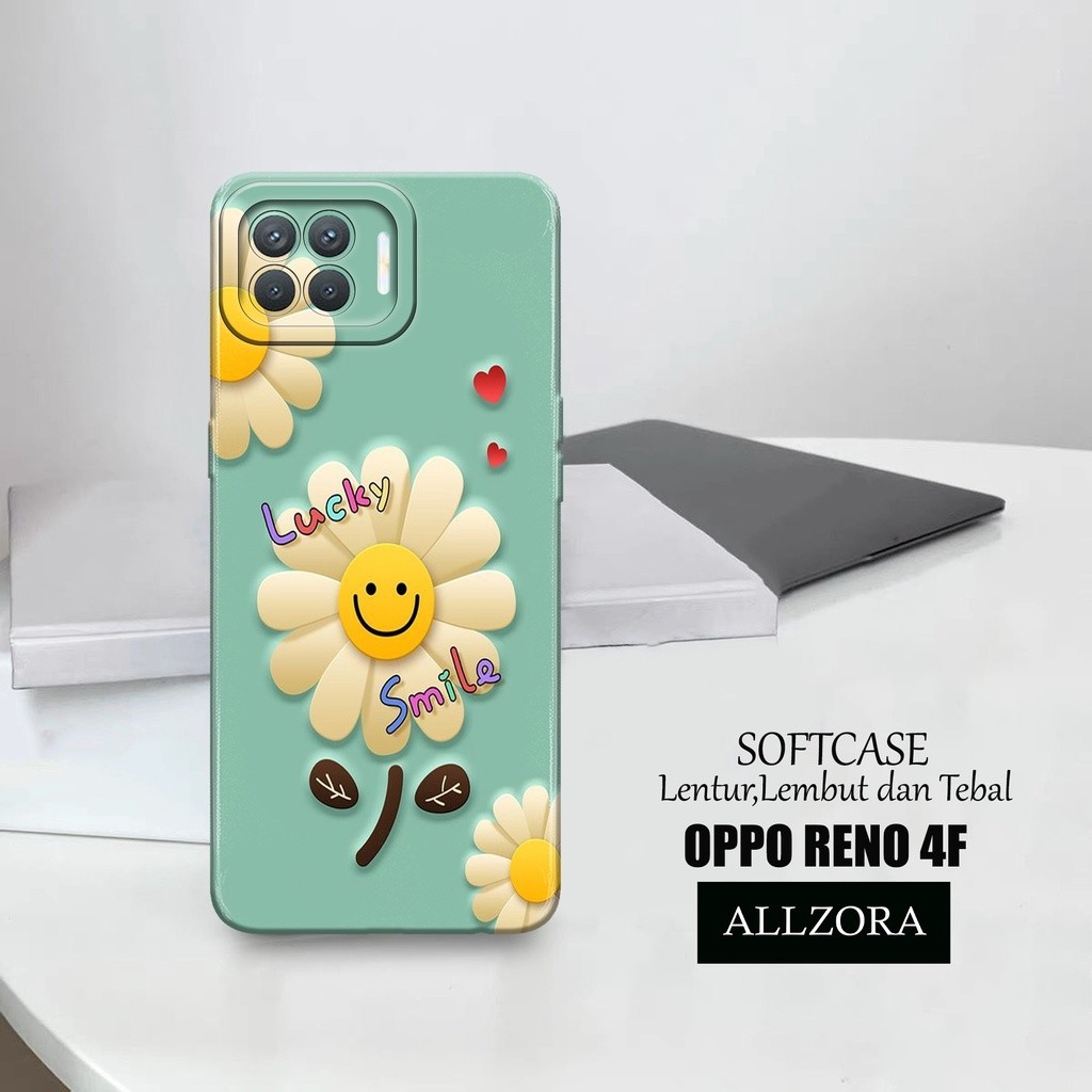Case Hp Oppo Reno 4F - [ BUNGA ] Casing Oppo Reno 4F Terbaru - Kesing Hp Oppo Reno 4F - Silikon Oppo