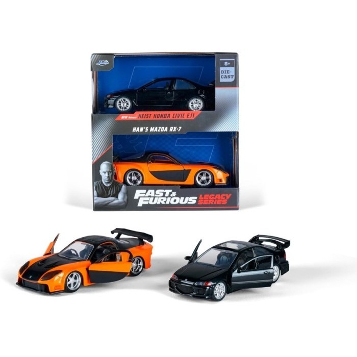 Jada Fast And Furious 2 Pack Honda Civic EJ1 & Mazda RX-7 Skala 32