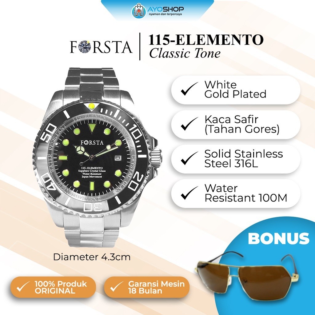 FLASH SALE Jam Tangan Forsta 115 Elemento Classic Tone