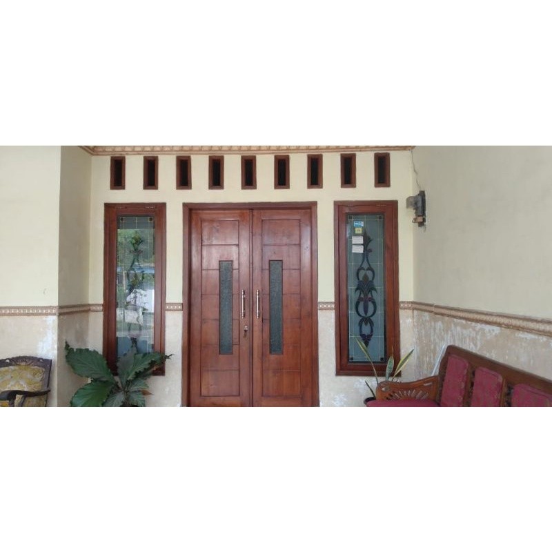 BIG Ramdhan Sale11 1 set kusen pintu jendela minimalis / bahan kayu jati / bebas request model