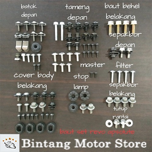 Baut Baud Full Body Motor Honda Revo Apsolute / Revo Fit Lengkap
