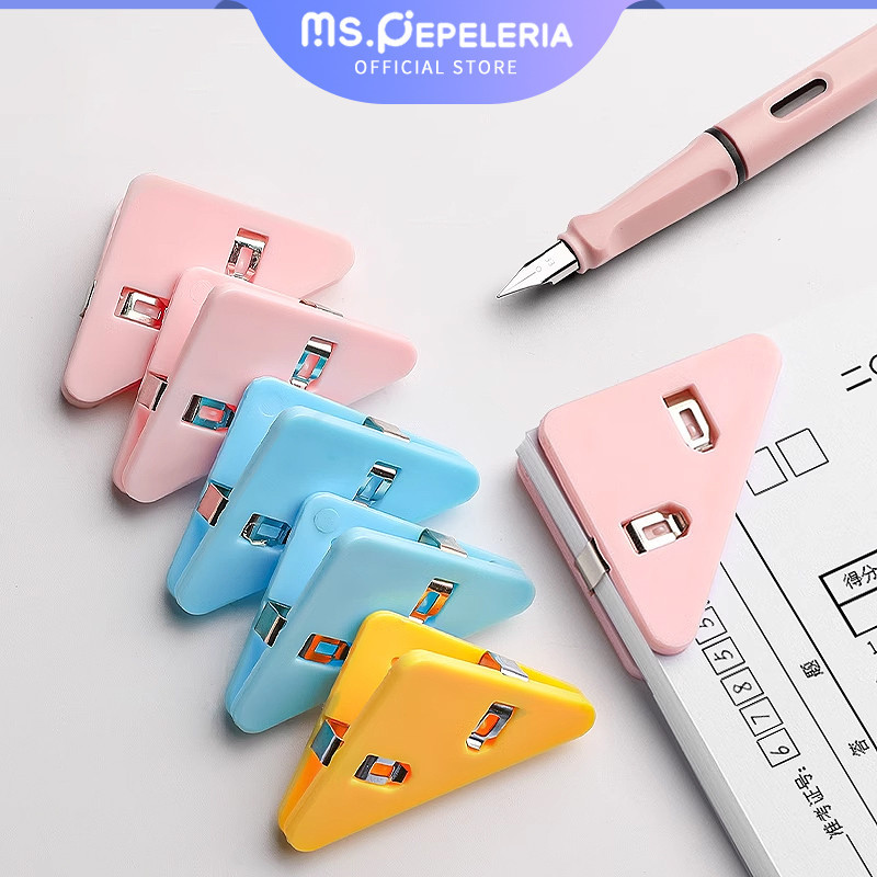 

klip kertas/Klip Binder/Klip Sudut Kertas Segitiga Warna Warni /Folder segitiga klip sudut laci penyimpanan-Ms.Pepeleria