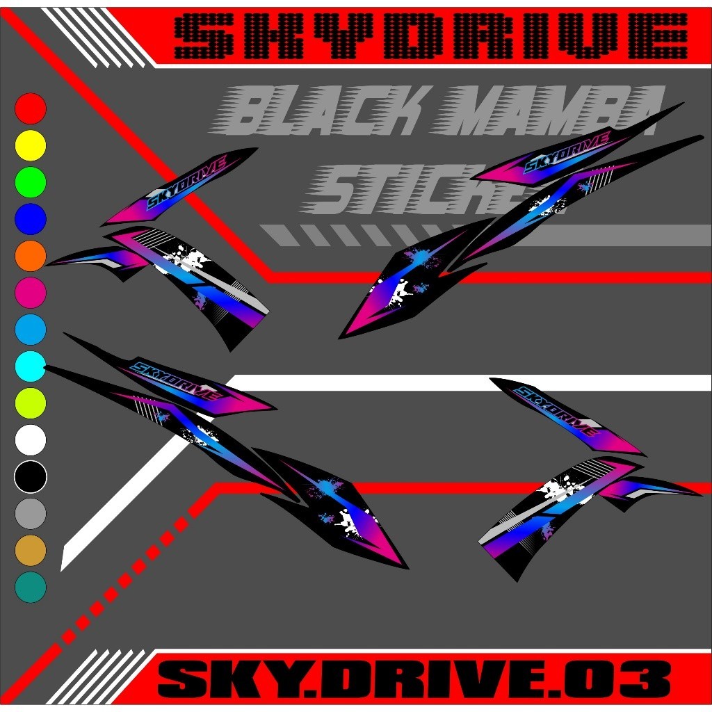 Striping SKYDRIVE sticker list variasi SKYDRIVE CODE 03