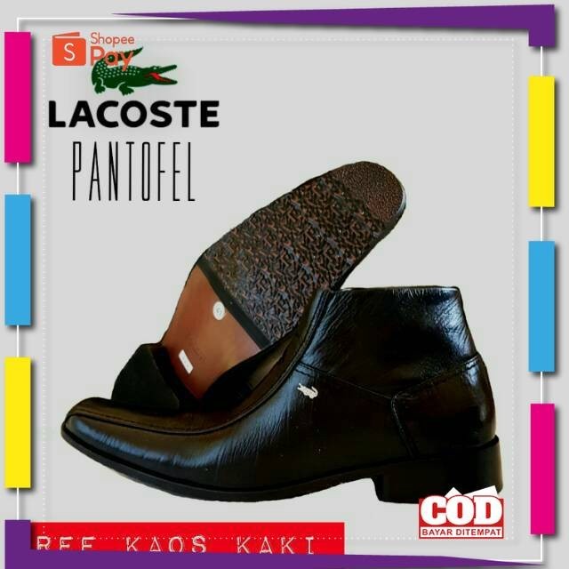 UKURAN SIZE 37 38 39 40 41 42 43 44 45 / COD Sepatu Lacoste pantofel boots resleting hitam cokelat k