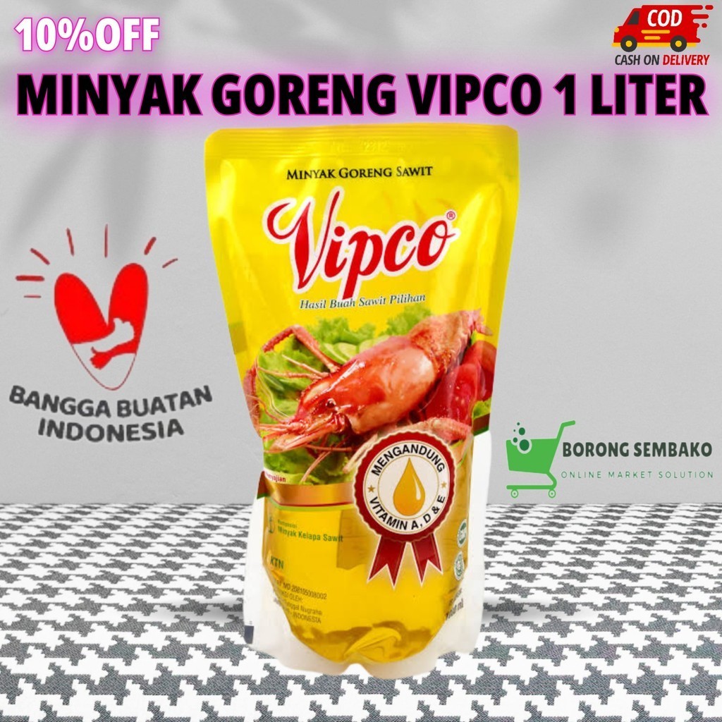 Vipco 1 Liter / Minyak Goreng 1 Liter Vipco / Minyak Goreng Vipco 1 Liter