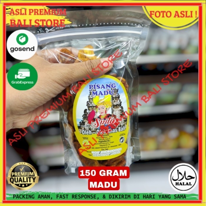 

OLEH OLEH MAKANAN CEMILAN CAMILAN SNACK KULINER KHAS ASLI ORI ORIGINAL BALI KRIPIK PISANG MADU 150 GRAM GR