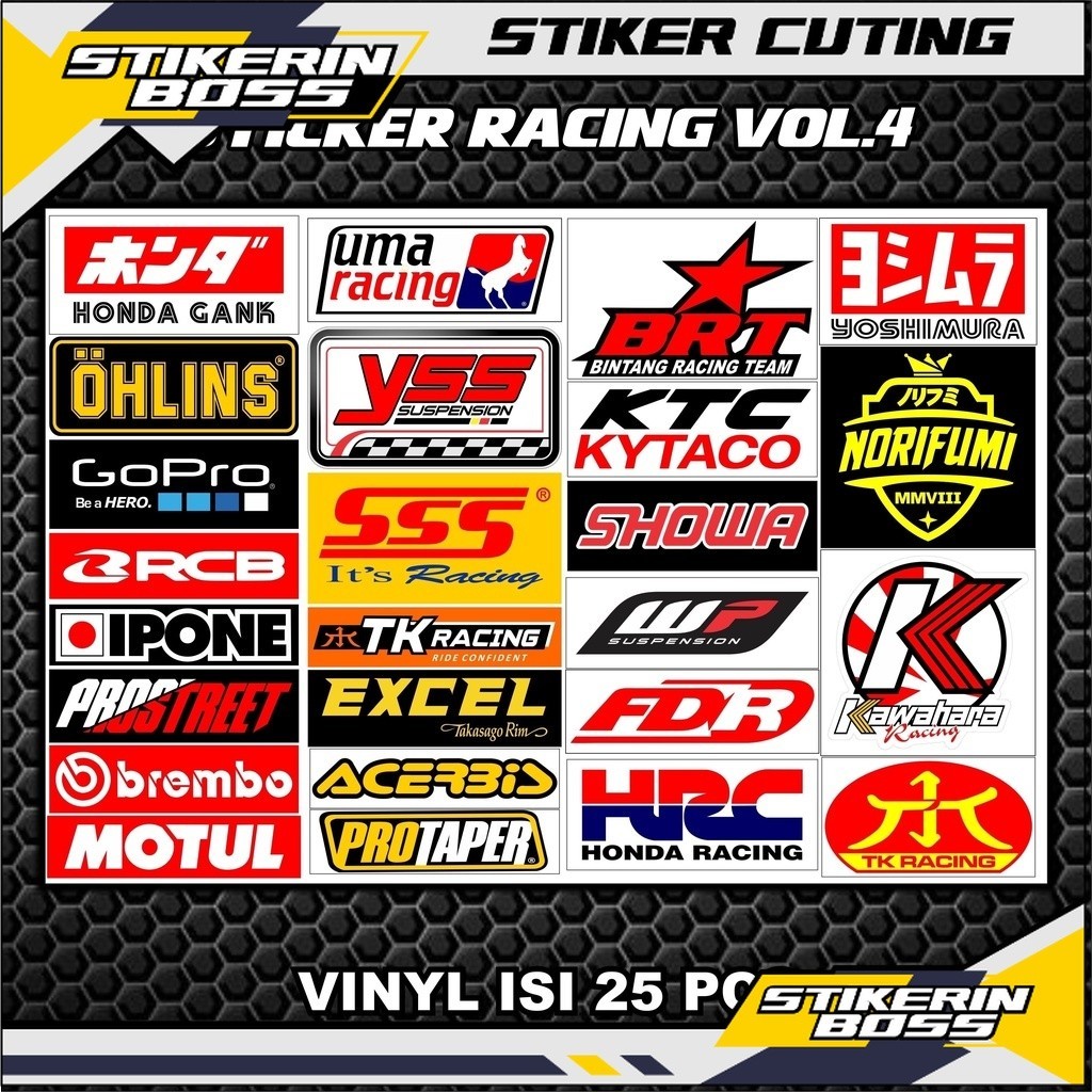 STIKER PACK RACING  ISI 25pcs/27pcs Stiker Racing Stiker Motor Sticker Motor balap