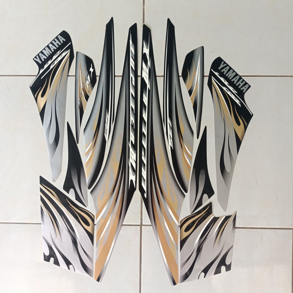 New  stiker striping yamaha jupiter mx 135 2009 2010 hitam lis body standar original