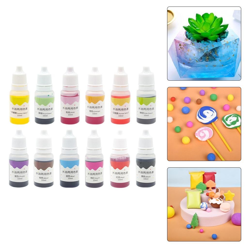 

12 Color Cake Food Coloring Pigment Set - Food Grade Liquid Dye Baking Icing Fondant Cooking DIY Cake Soap Making Supplies Kit