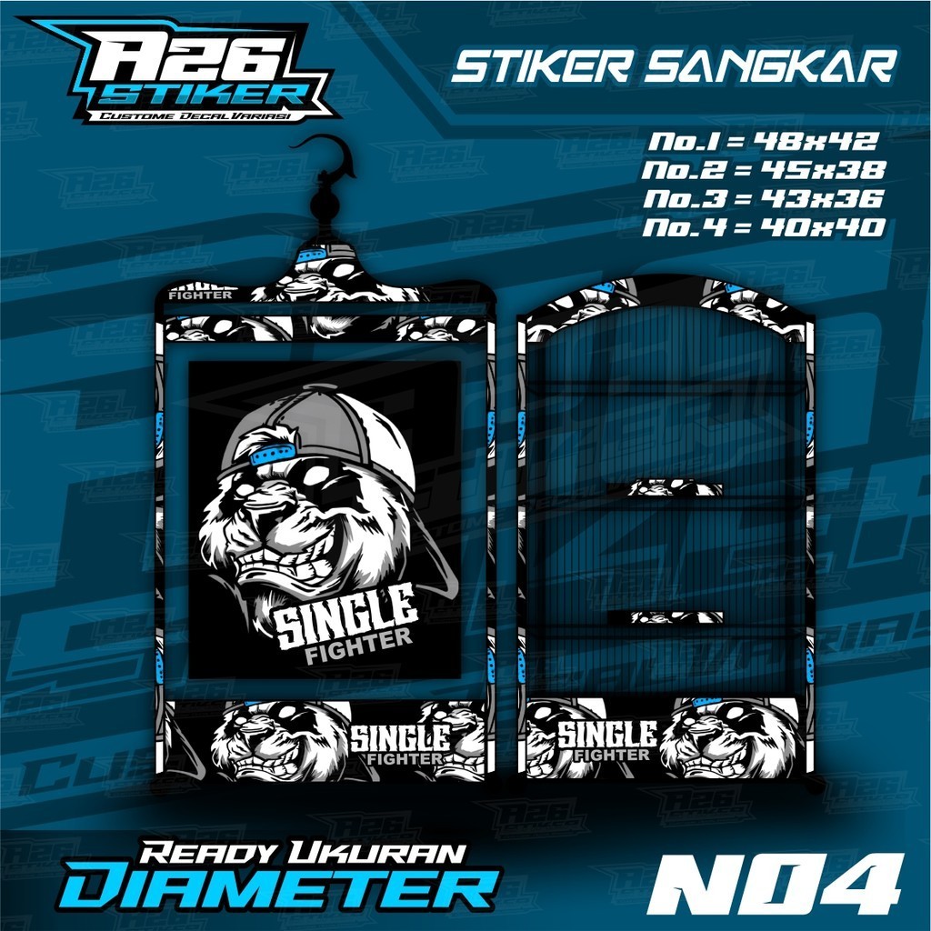 Stiker Sangkar Kosan Koper Stiker Decal Kandang  Kicau Petarung - Sangkar Burung Kosan Koper
