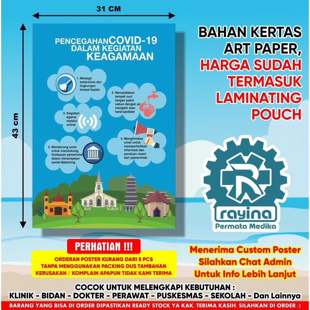 Poster Pencegahan Covid-19 dalam Kegiatan Keagamaan