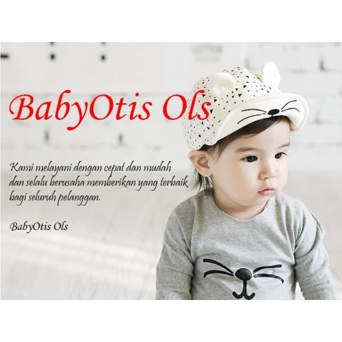 promo ✨ -Topi Anak Topi Bayi Topi Lucu Cute Cat Hat - Hitam