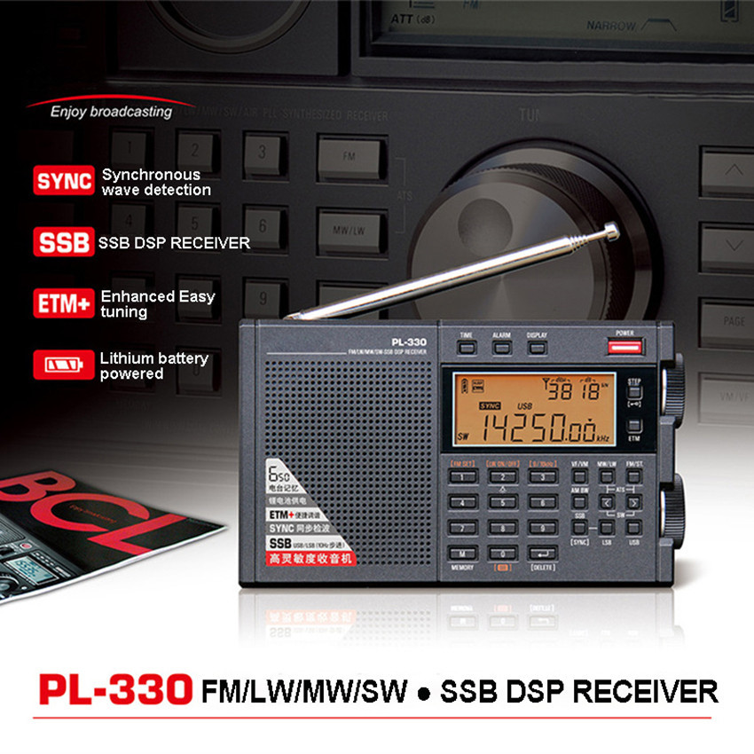 PL-330 FM Radio portable LW/SW/MW Single Side Band All Band Radio Receiver Newest Portable SSB all-b